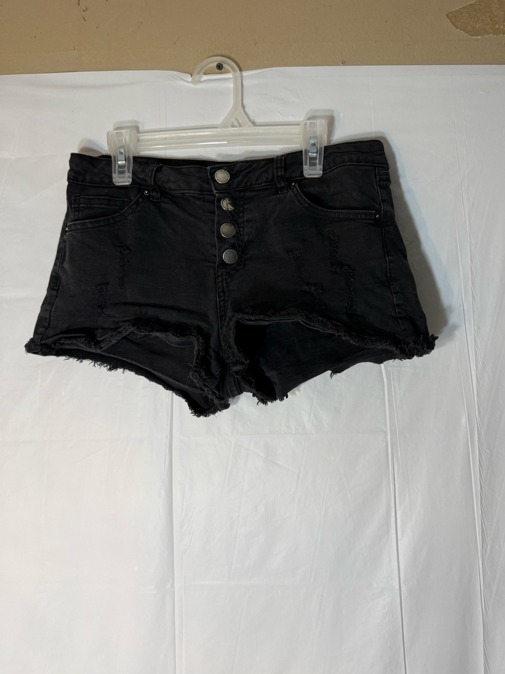 Angel Kiss distressed black denim shorts juniors size 9